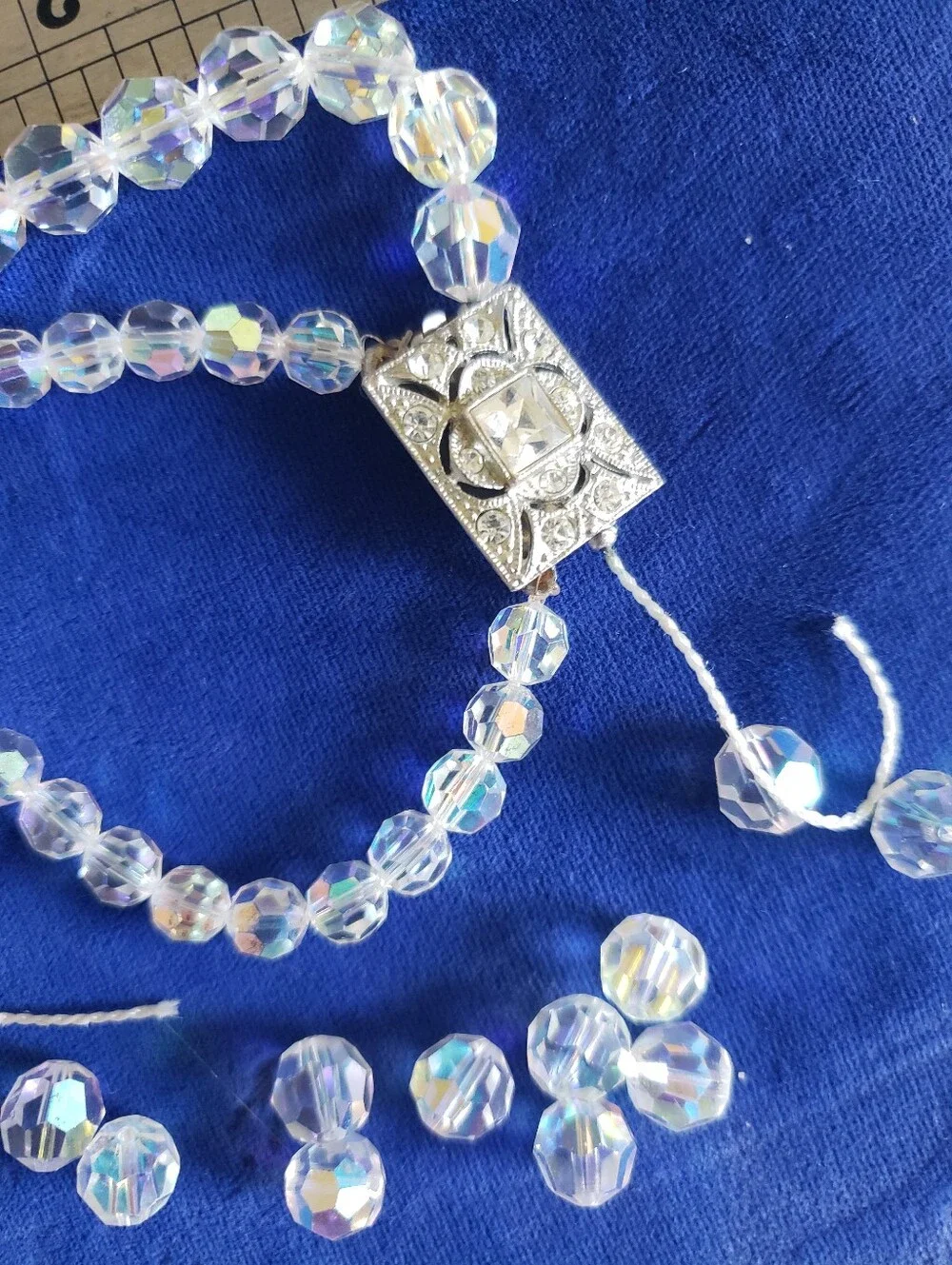 140 Vintage Aurora Borealis Crystal Beads 6mm 8mm